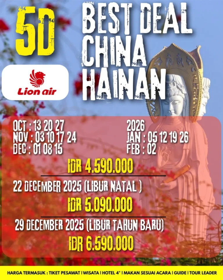 Paket Hainan China 5D – Best Deal (Lion Air)